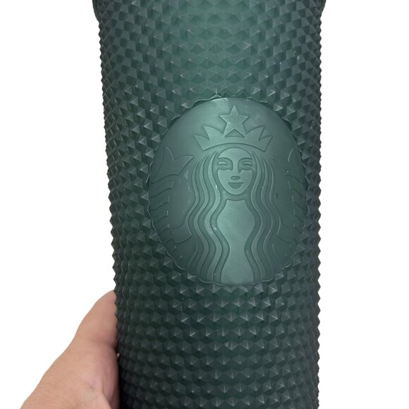 NWOT Starbucks 2022 Venti Green Soft Touch Jelly Studded Cold Tumbler 24 oz - Picture 5 of 8